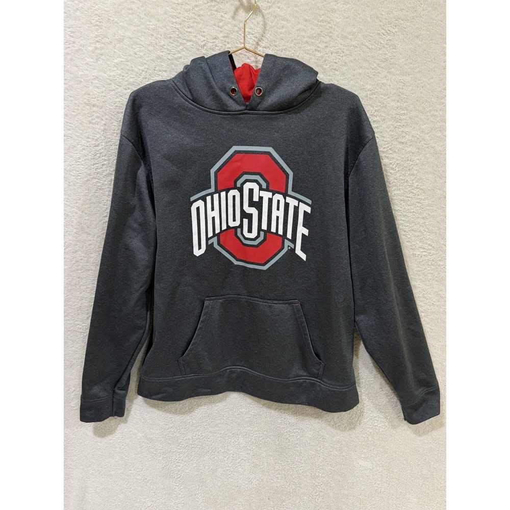 Ohio State Buckeyes Gray Pullover Hoodie Sweatshirt Gray Large Football